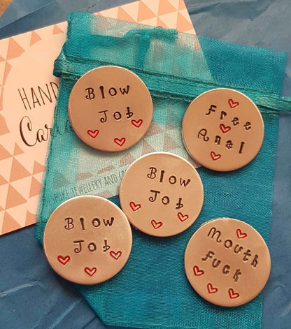 Hand Stamped Love tokens