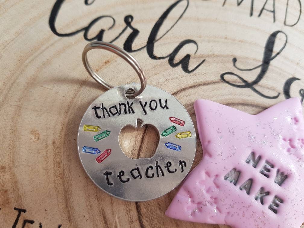 Thank you teacher Apple keyring. End of school year gift