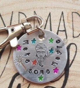 Hand stamped Genie Keyring. Make some Magic