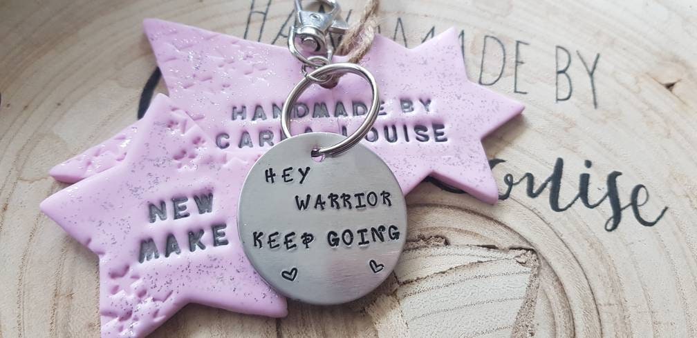 Hand Stamped Positivity Keyrings