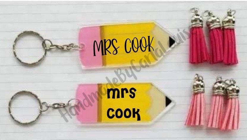 Teacher pencil keyring