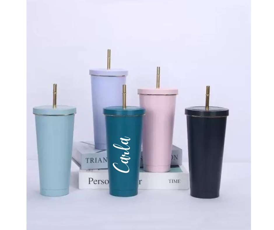 Stainless Steel Tumbler with Straw