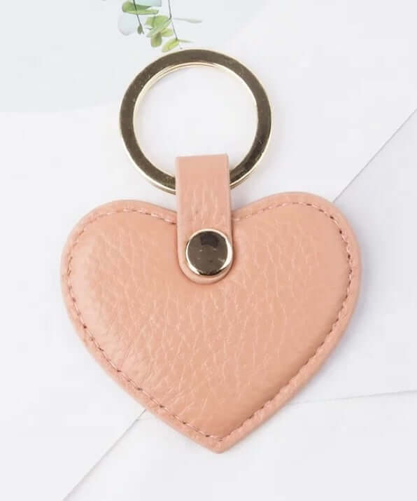 Black Leather Heart Keyring