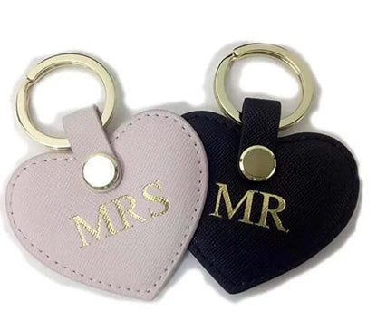 Black Leather Heart Keyring