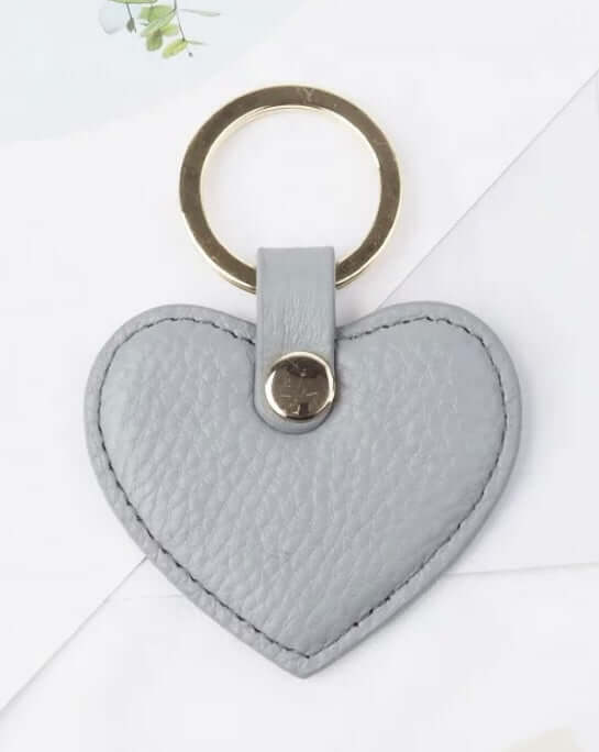 Black Leather Heart Keyring