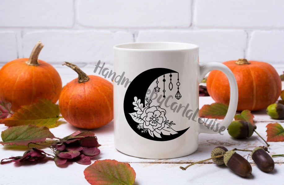 Floral Moon Celestial Mug