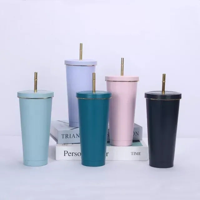 Stainless Steel Tumbler with Straw